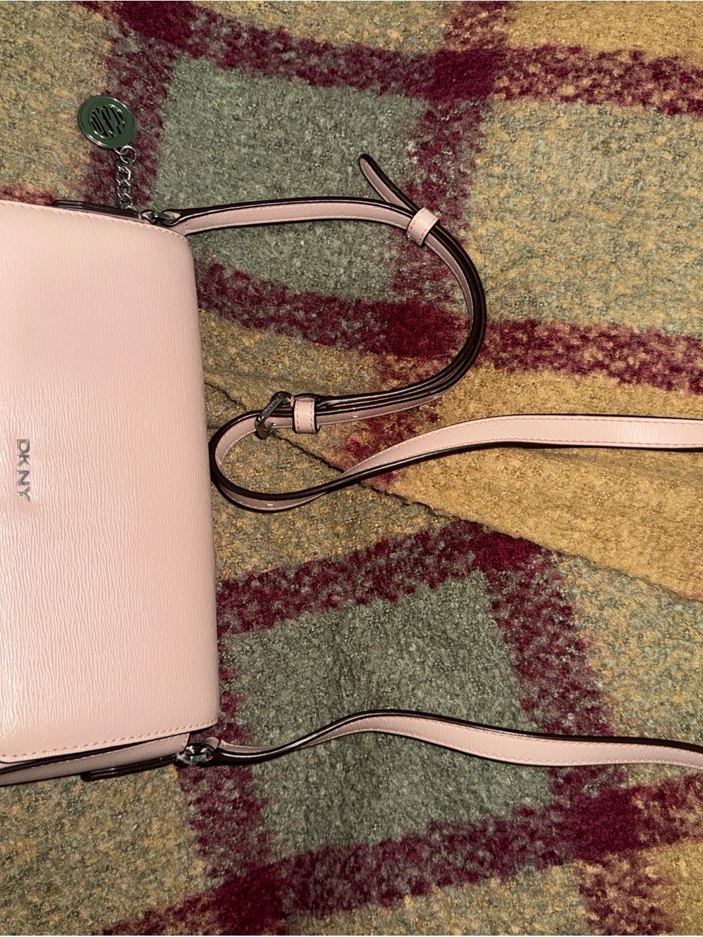 DKNY Light Pink Pebbled Leather Crossbody Bag